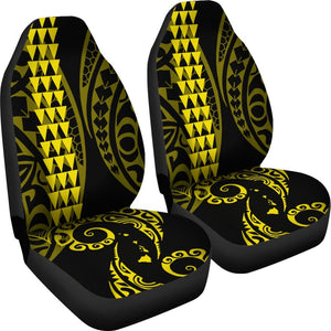 Hawaii Kakau Yellow Polynesian Car Seat Covers - AH - J1