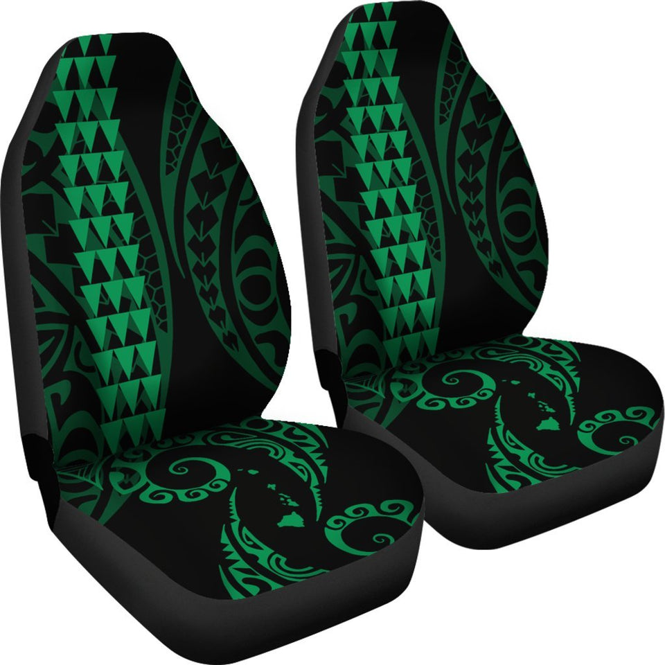 Hawaii Kakau Green Polynesian Car Seat Covers - AH - J1