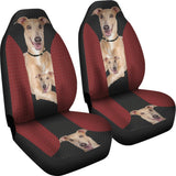 Italian Greyhound Red Black Print Car Seat Covers-Free Shipping
