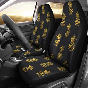 Gold Black Pineapple Seat Cover Car Seat Covers Set 2 Pc, Car Accessories Car Mats Gold Black Pineapple Seat Cover Car Seat Covers Set 2 Pc, Car Accessories Car Mats - Vegamart.com