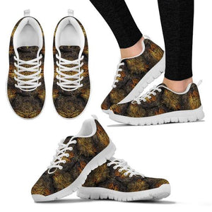 Gold Dragonfly Mandala White Sneakers Shoes For Women, Men Gold Dragonfly Mandala White Sneakers Shoes For Women, Men - Vegamart.com