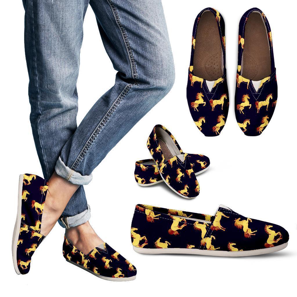 Gold Horse Pattern Casual Shoes Style Shoes For Women All Over Print Gold Horse Pattern Casual Shoes Style Shoes For Women All Over Print - Vegamart.com