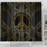 Gold Mandala Peace  Shower Curtain
