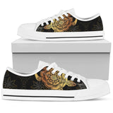 Golden Sea Turtle Low Top Shoes For Women White, Black Custom Shoes Golden Sea Turtle Low Top Shoes For Women White, Black Custom Shoes - Vegamart.com