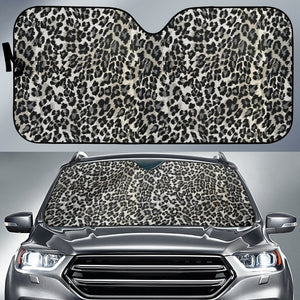 Gray Cheetah Leopard Pattern Print Car Sun Shade