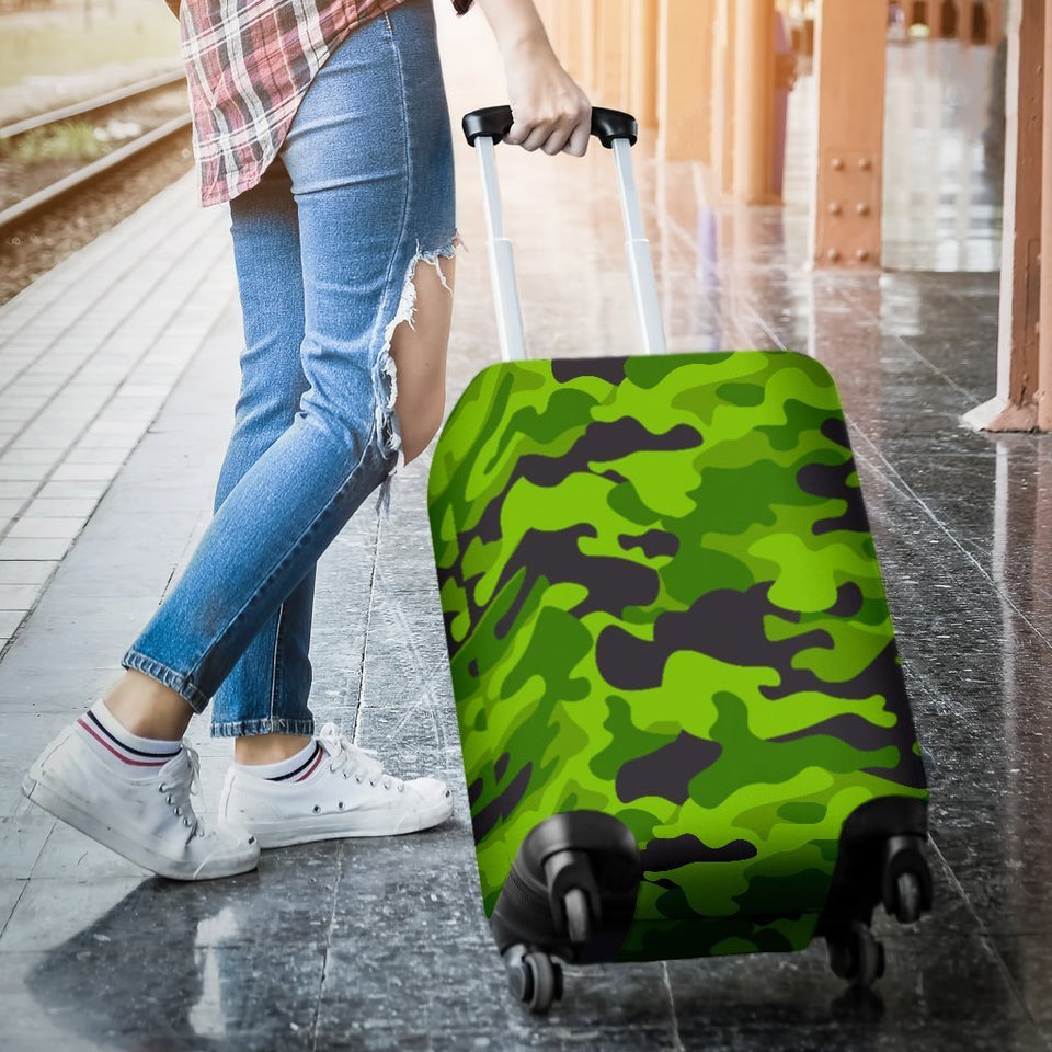 Green Kelly Camo Print Luggage Cover Protector
