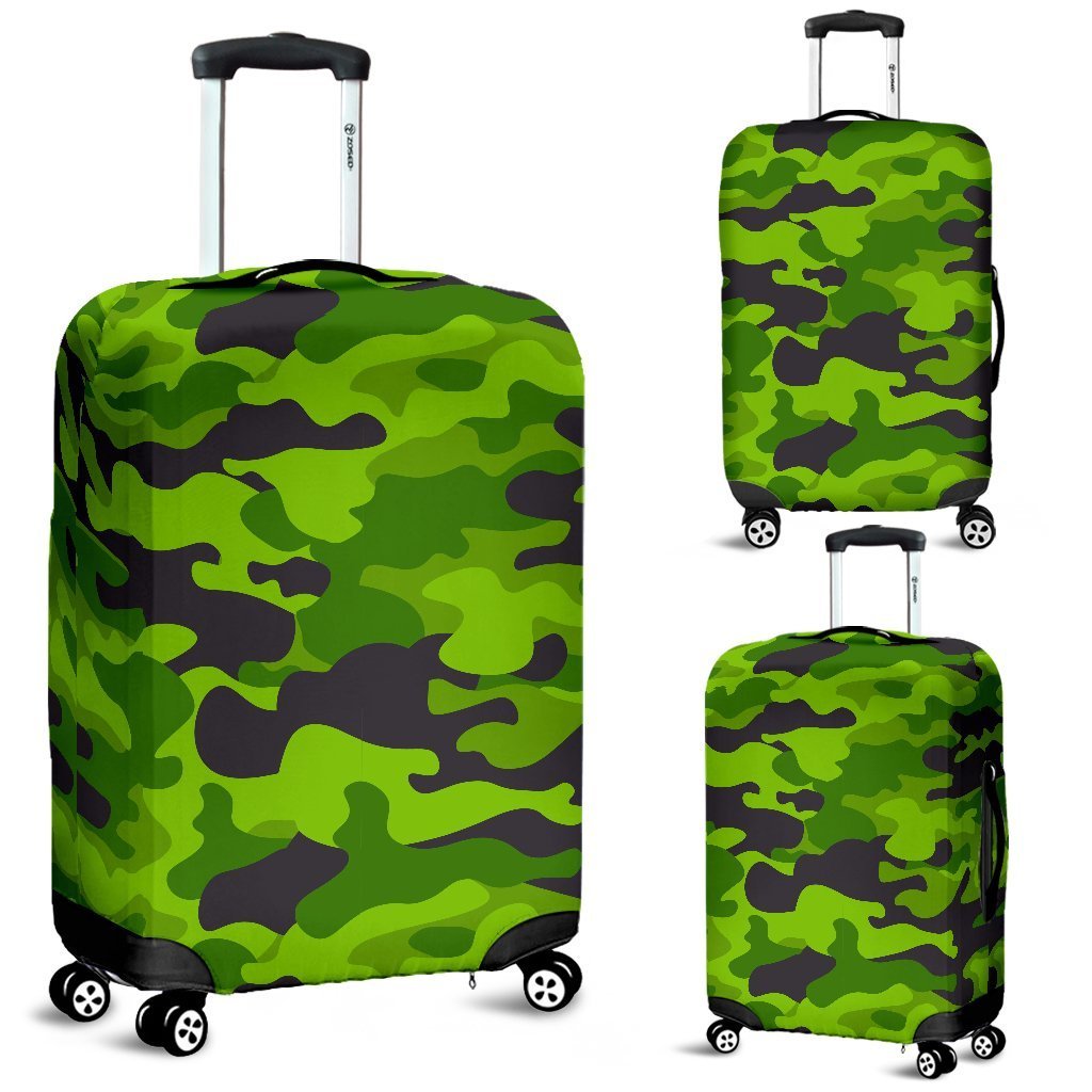 Green Kelly Camo Print Luggage Cover Protector