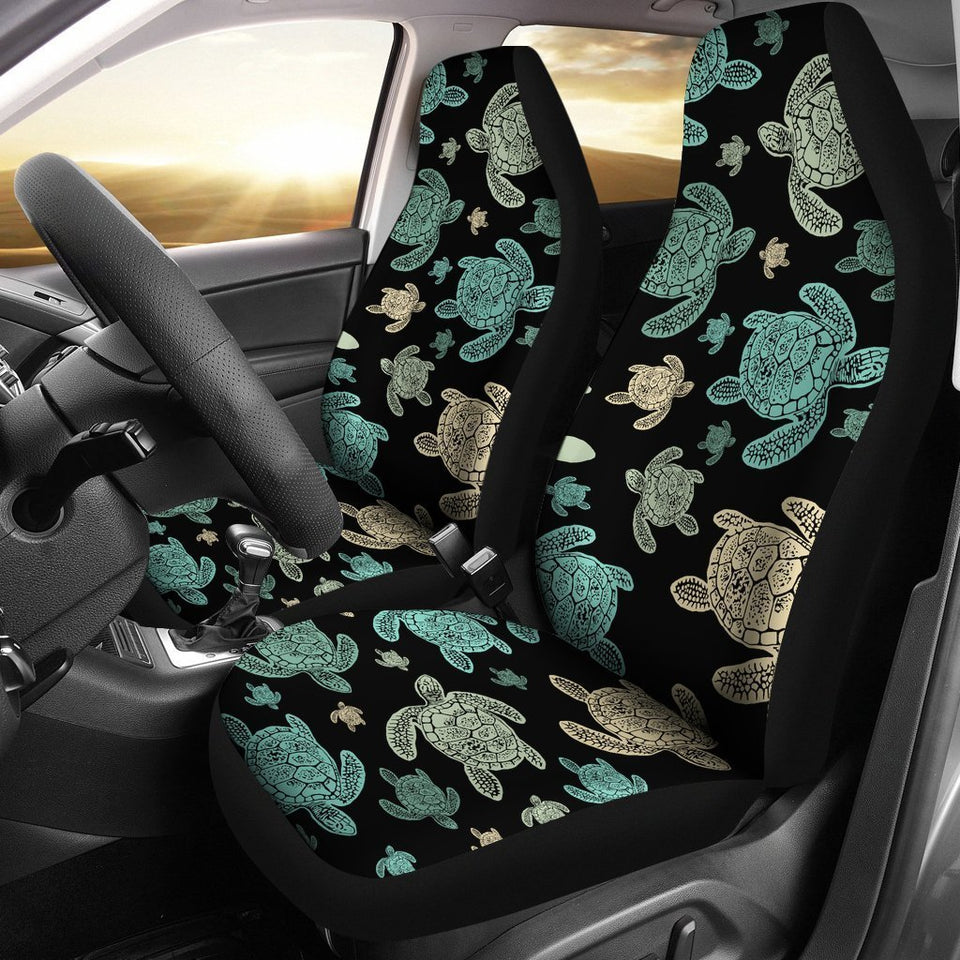 Green Sea Turtle Pattern Print Car Seat Covers Set 2 Pc, Car Accessories Car Mats Covers Green Sea Turtle Pattern Print Car Seat Covers Set 2 Pc, Car Accessories Car Mats Covers - Vegamart.com