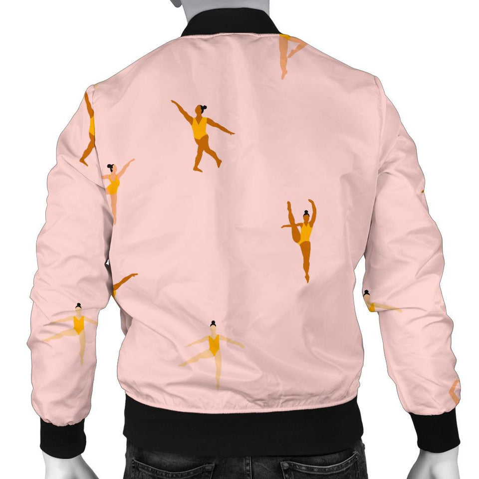 Gymnastics Pattern Print Men Casual Bomber Jacket