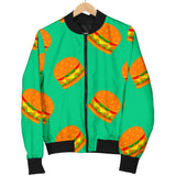 Hamburger Pastel Pattern Print Men Casual Bomber Jacket