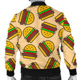 Hamburger Pattern Print Men Casual Bomber Jacket