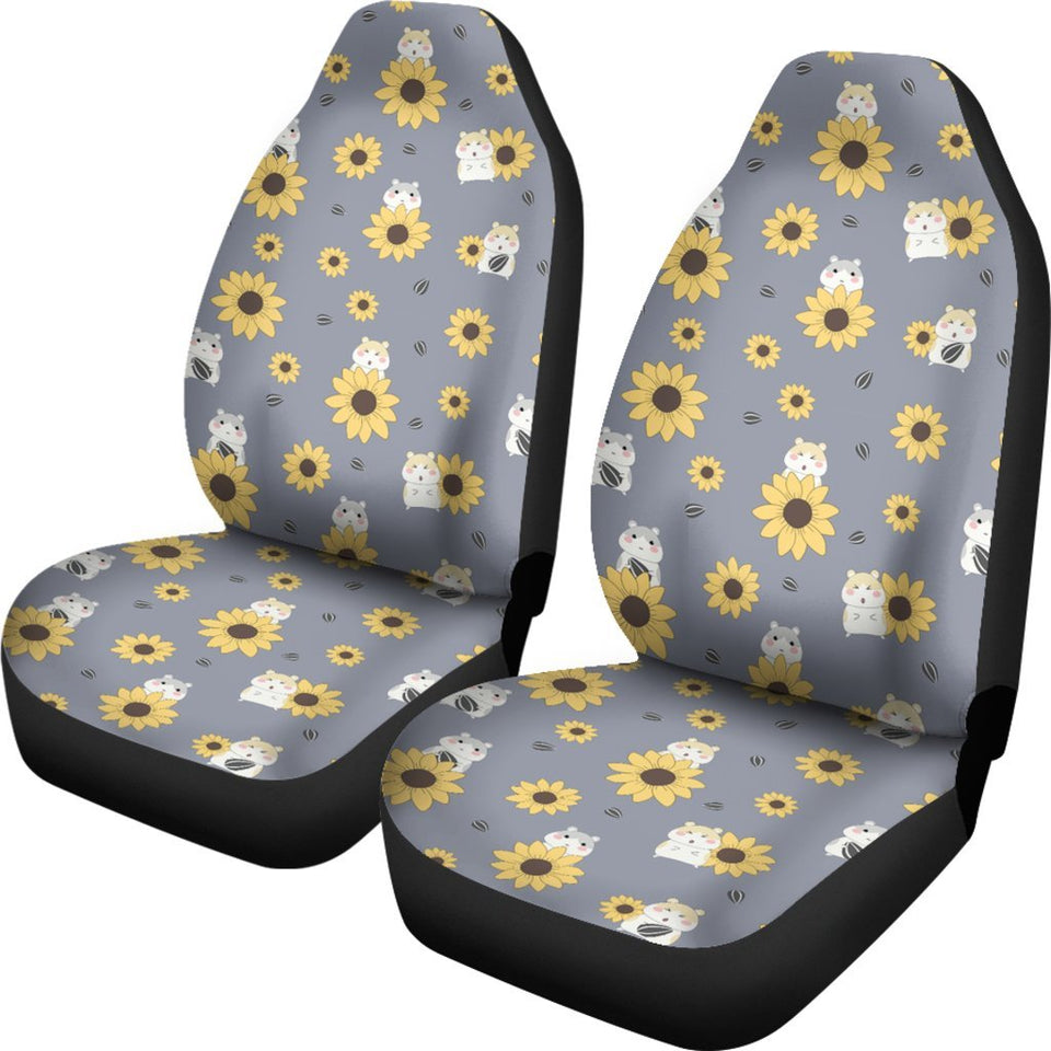 Hamster Sunflower Pattern Print Seat Cover Car Seat Covers Set 2 Pc, Car Accessories Car Mats Hamster Sunflower Pattern Print Seat Cover Car Seat Covers Set 2 Pc, Car Accessories Car Mats - Vegamart.com