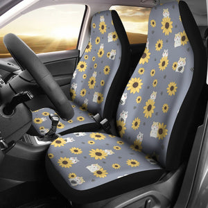 Hamster Sunflower Pattern Print Seat Cover Car Seat Covers Set 2 Pc, Car Accessories Car Mats Hamster Sunflower Pattern Print Seat Cover Car Seat Covers Set 2 Pc, Car Accessories Car Mats - Vegamart.com