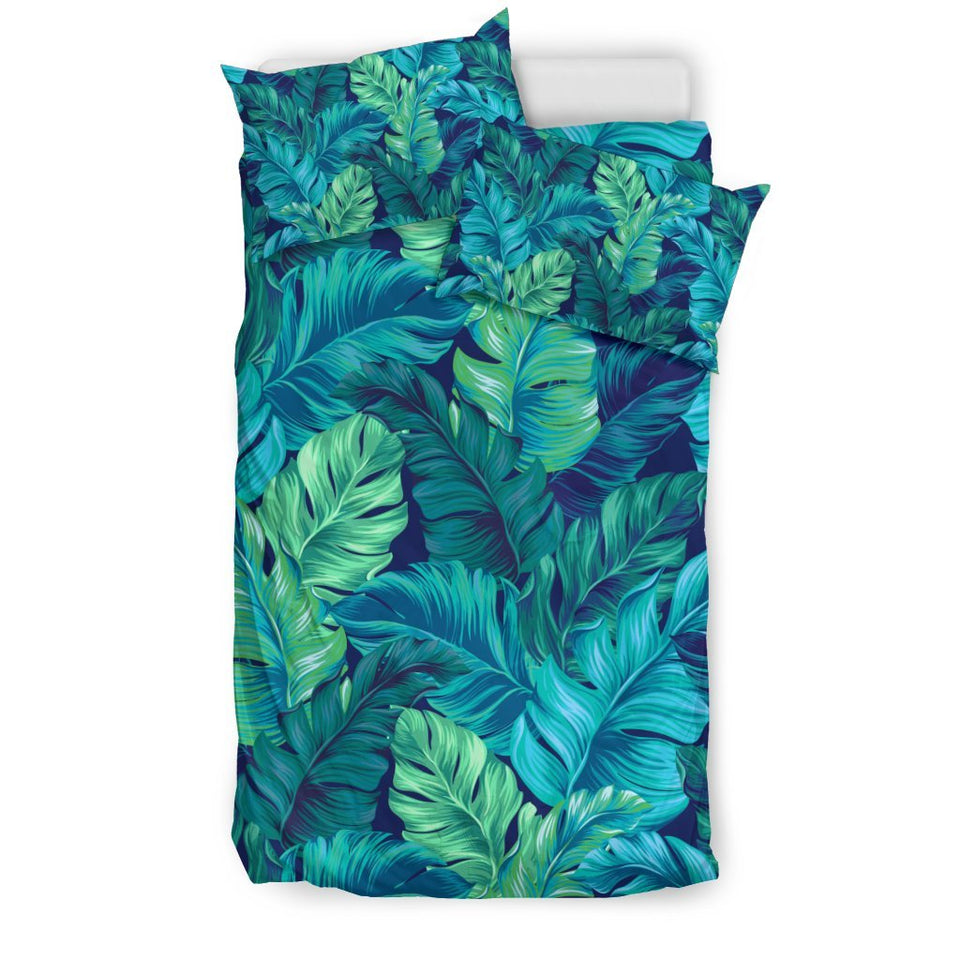 Hawaiian Tropical Palm Leaves Pattern Print Duvet Cover Bedding Set