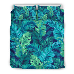 Hawaiian Tropical Palm Leaves Pattern Print Duvet Cover Bedding Set