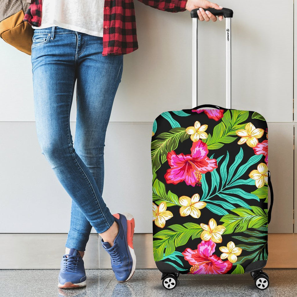 Hibiscus Colorful Hawaiian Flower Luggage Cover Protector