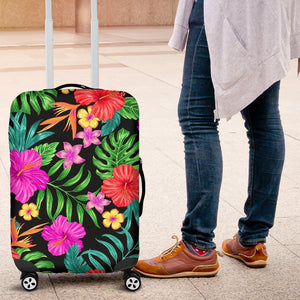 Hibiscus Red Hawaiian Flower Luggage Cover Protector