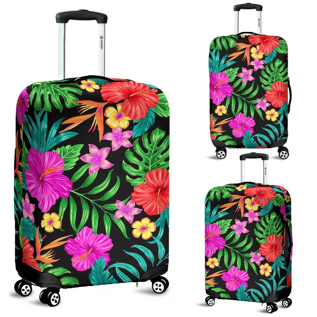 Hibiscus Red Hawaiian Flower Luggage Cover Protector