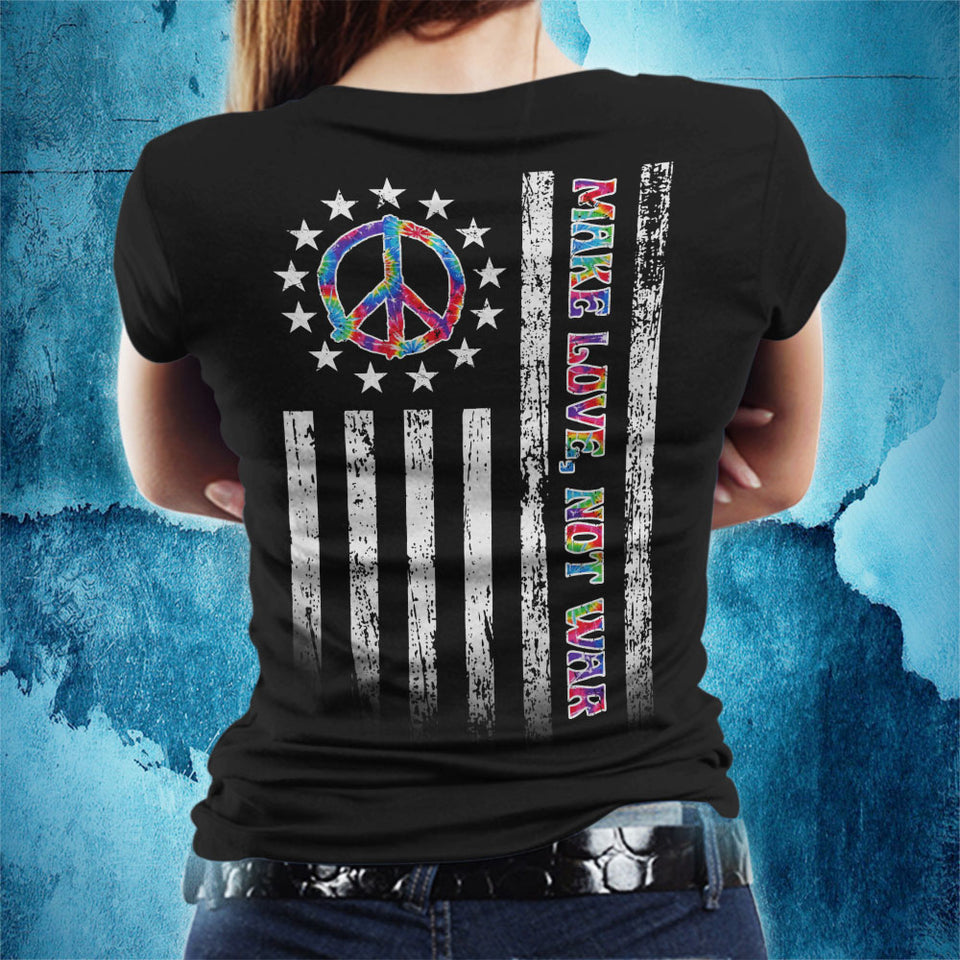 Hippie Make Love Not War T-Shirt Custom T Shirts Printing Hippie Make Love Not War T-Shirt Custom T Shirts Printing - Vegamart.com
