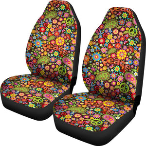 Hippie Paisley Floral Peace Sign Pattern Print Seat Cover Car Seat Covers Set 2 Pc, Car Accessories Car Mats Hippie Paisley Floral Peace Sign Pattern Print Seat Cover Car Seat Covers Set 2 Pc, Car Accessories Car Mats - Vegamart.com