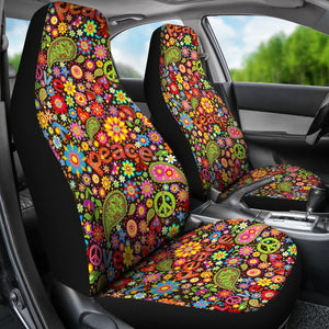 Hippie Paisley Floral Peace Sign Pattern Print Seat Cover Car Seat Covers Set 2 Pc, Car Accessories Car Mats Hippie Paisley Floral Peace Sign Pattern Print Seat Cover Car Seat Covers Set 2 Pc, Car Accessories Car Mats - Vegamart.com