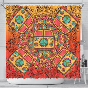 Hippie Van Mandala Shower Curtain