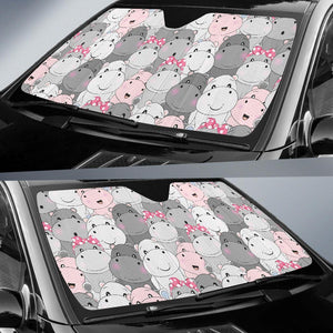 Hippo Cute Print Pattern Car Sun Shade