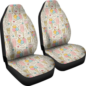 Ice Cream Cone Print Pattern Seat Cover Car Seat Covers Set 2 Pc, Car Accessories Car Mats Ice Cream Cone Print Pattern Seat Cover Car Seat Covers Set 2 Pc, Car Accessories Car Mats - Vegamart.com