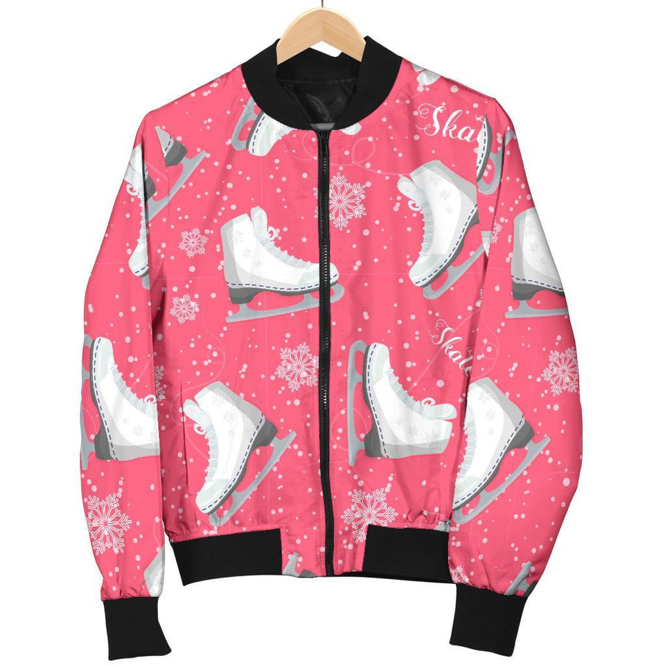 Ice Skate Pink Pattern Print Men Casual Bomber Jacket