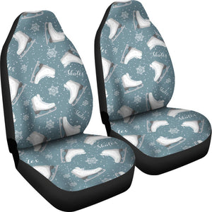 Ice Skate Snowflake Pattern Print Seat Cover Car Seat Covers Set 2 Pc, Car Accessories Car Mats Ice Skate Snowflake Pattern Print Seat Cover Car Seat Covers Set 2 Pc, Car Accessories Car Mats - Vegamart.com