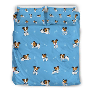 Jack Russell Dog Print Pattern Duvet Cover Bedding Set