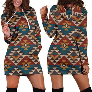 Knit Aztec Tribal Hoodie Dress 3D Style Women All Over Print Knit Aztec Tribal Hoodie Dress 3D Style Women All Over Print - Vegamart.com