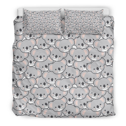 Koala Pattern Print Duvet Cover Bedding Set