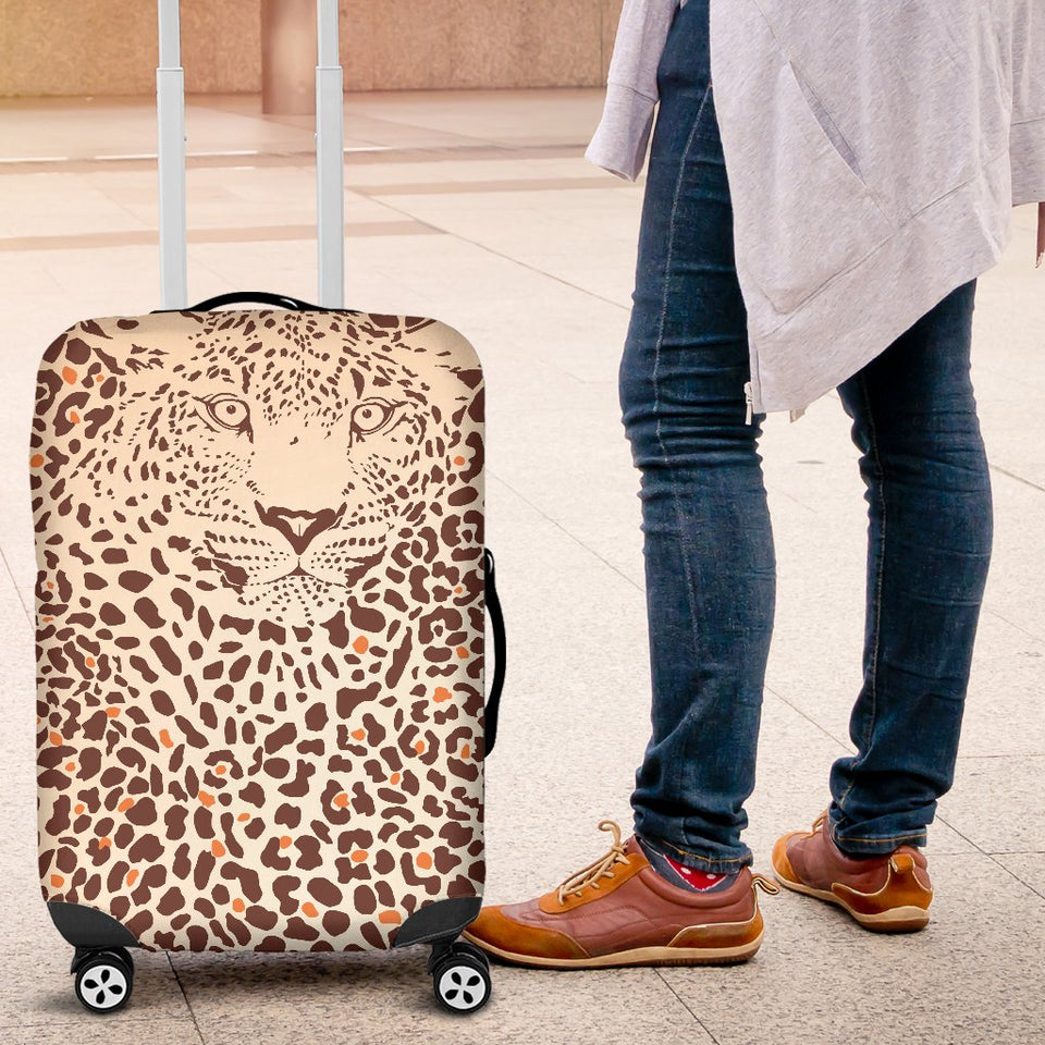 Leopard Head Print Luggage Cover Protector