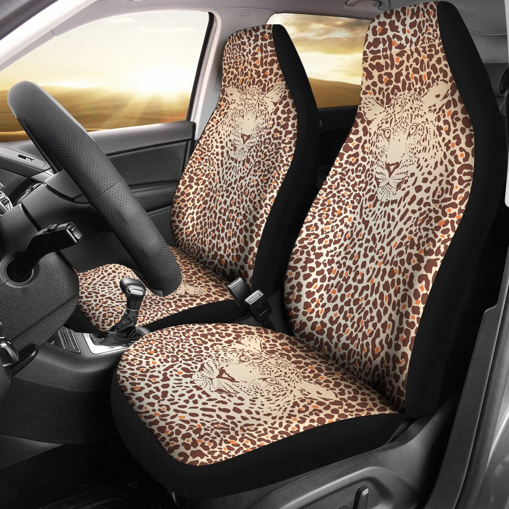 Leopard Head Print Car Seat Covers Set 2 Pc, Car Accessories Car Mats Covers Leopard Head Print Car Seat Covers Set 2 Pc, Car Accessories Car Mats Covers - Vegamart.com