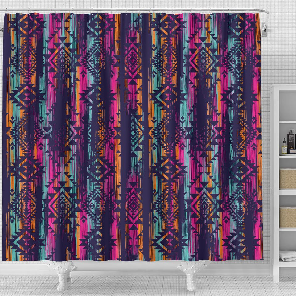 Line Tribal Aztec Shower Curtain