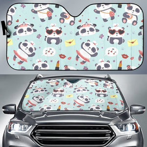 Lips Panda Pattern Print Car Sun Shade