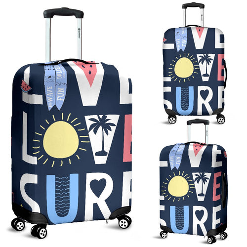 Live Love Surf Luggage Cover Protector