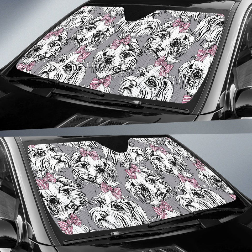 Maltese Puppy Dog Pattern Print Car Sun Shade