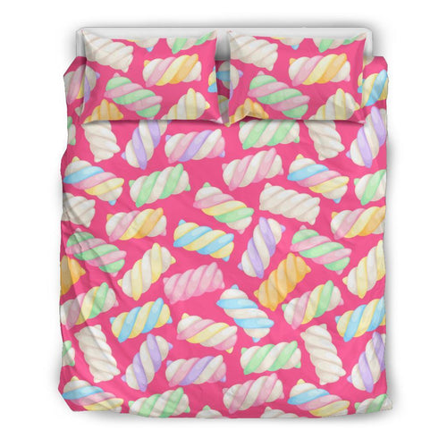 Marshmallow Pink Pattern Print Duvet Cover Bedding Set