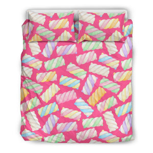 Marshmallow Pink Pattern Print Duvet Cover Bedding Set