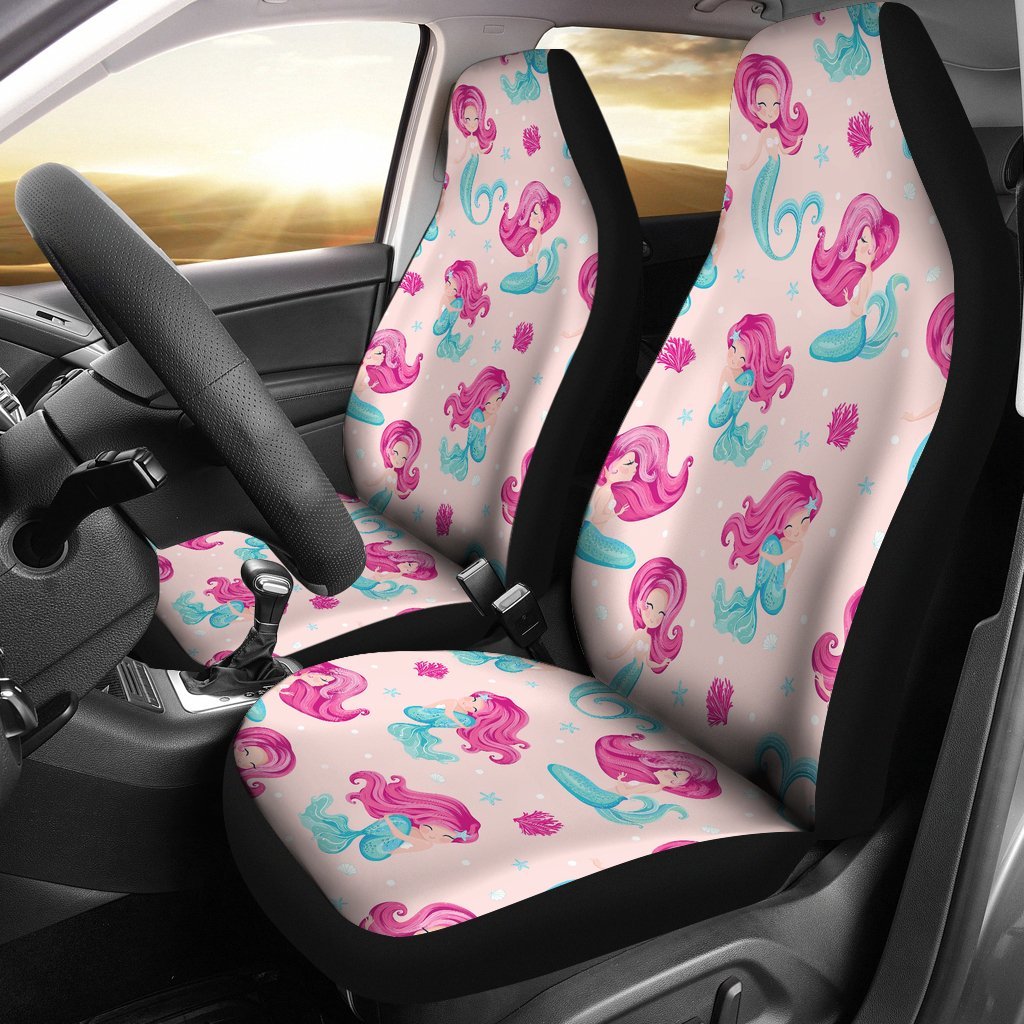 Mermaid Pink Pattern Print Seat Cover Car Seat Covers Set 2 Pc, Car Accessories Car Mats Mermaid Pink Pattern Print Seat Cover Car Seat Covers Set 2 Pc, Car Accessories Car Mats - Vegamart.com