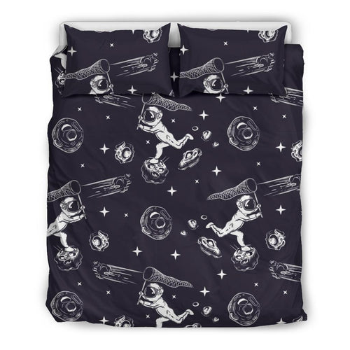 Metero Astronaut Print Pattern Duvet Cover Bedding Set
