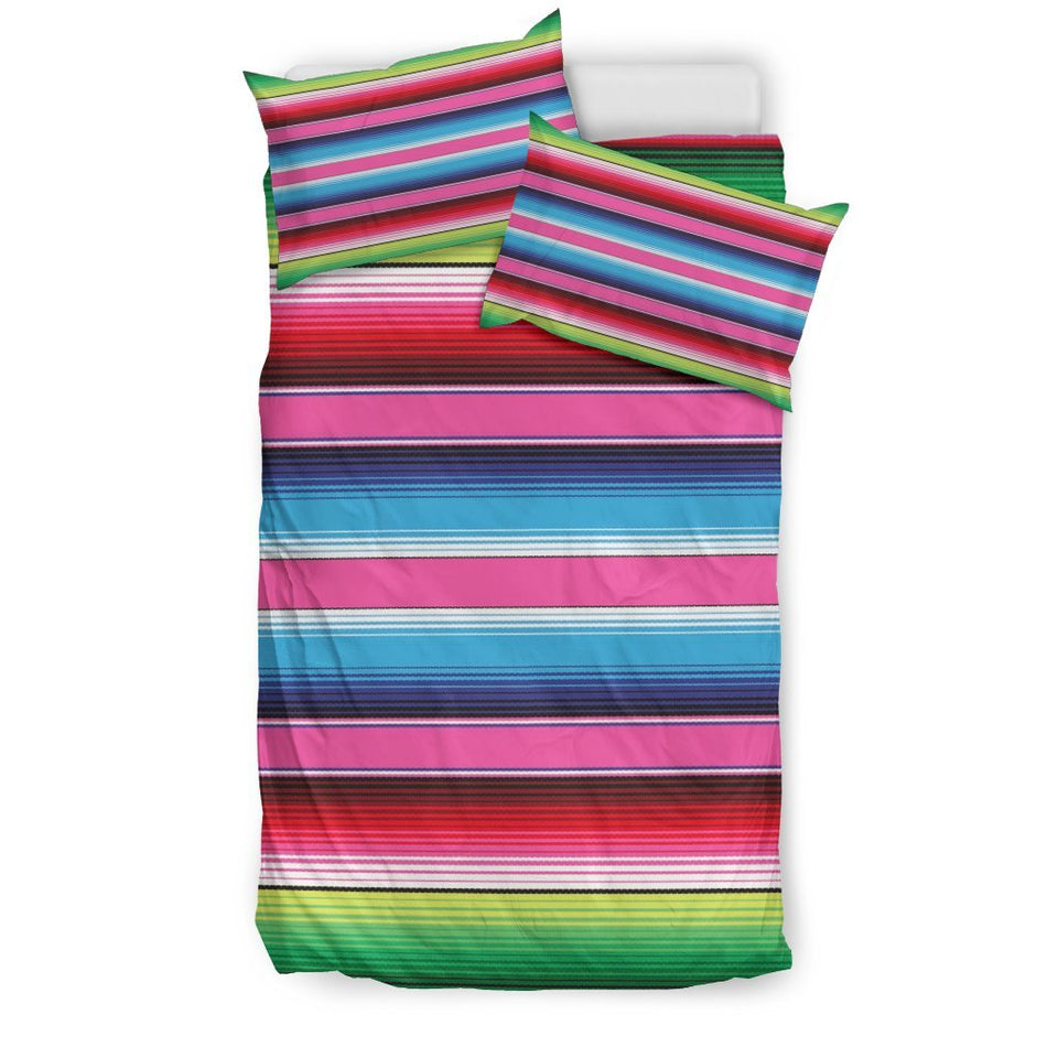Mexican Blanket Baja Serape Pattern Print Duvet Cover Bedding Set