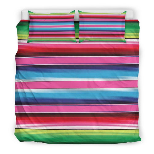 Mexican Blanket Baja Serape Pattern Print Duvet Cover Bedding Set