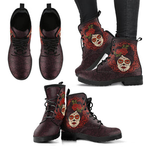 Mexican Skull Girl Women's Leather Boots
