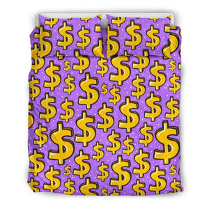 Money Dollar Pattern Print Duvet Cover Bedding Set