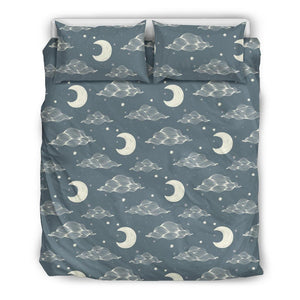 Moon Print Pattern Duvet Cover Bedding Set