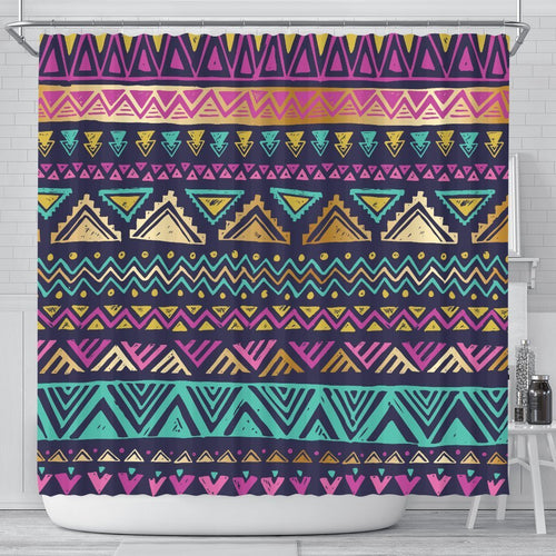 Multi Color Tribal Aztec Shower Curtain