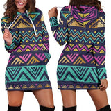 Multicolor Tribal Aztec Hoodie Dress 3D Style Women All Over Print Multicolor Tribal Aztec Hoodie Dress 3D Style Women All Over Print - Vegamart.com